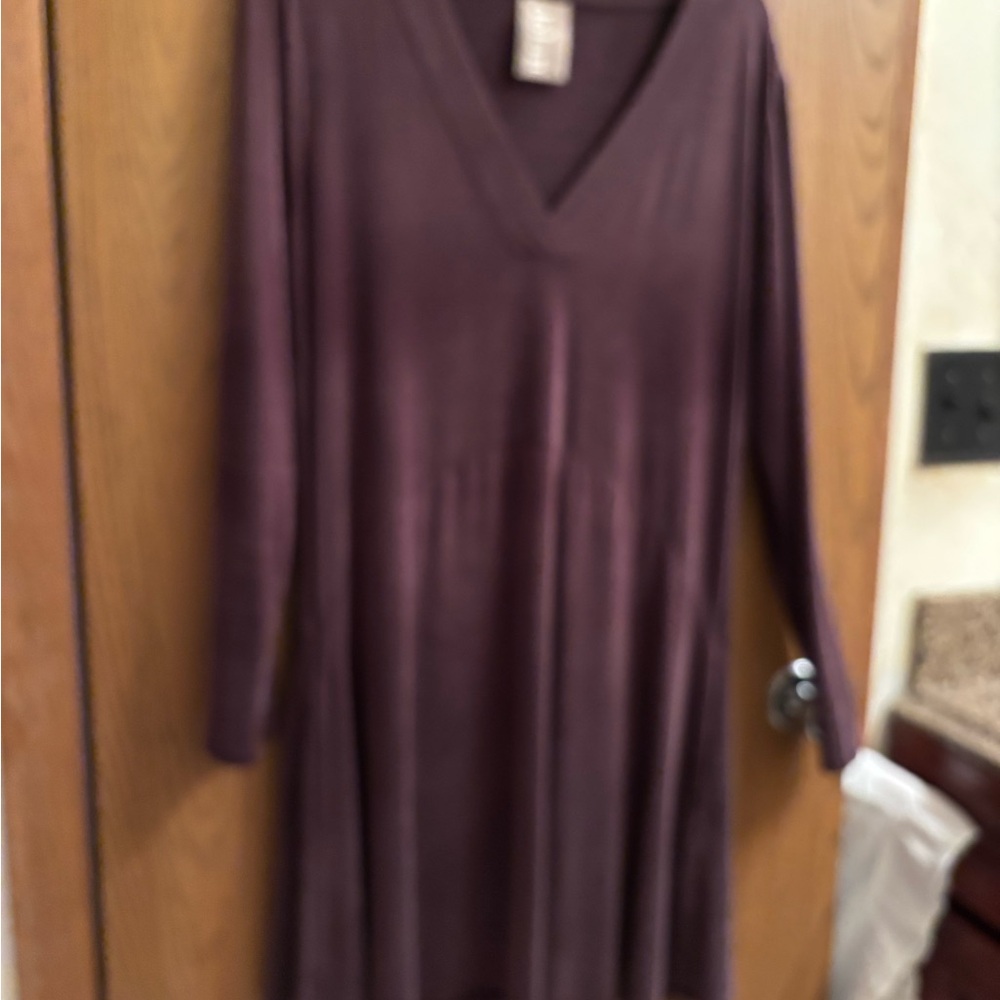 Elegant Purple V-Neck Dress